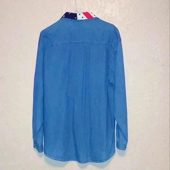 Clodia Dee denim Stars and Strips Shirt Size L - Picture 6 of 7